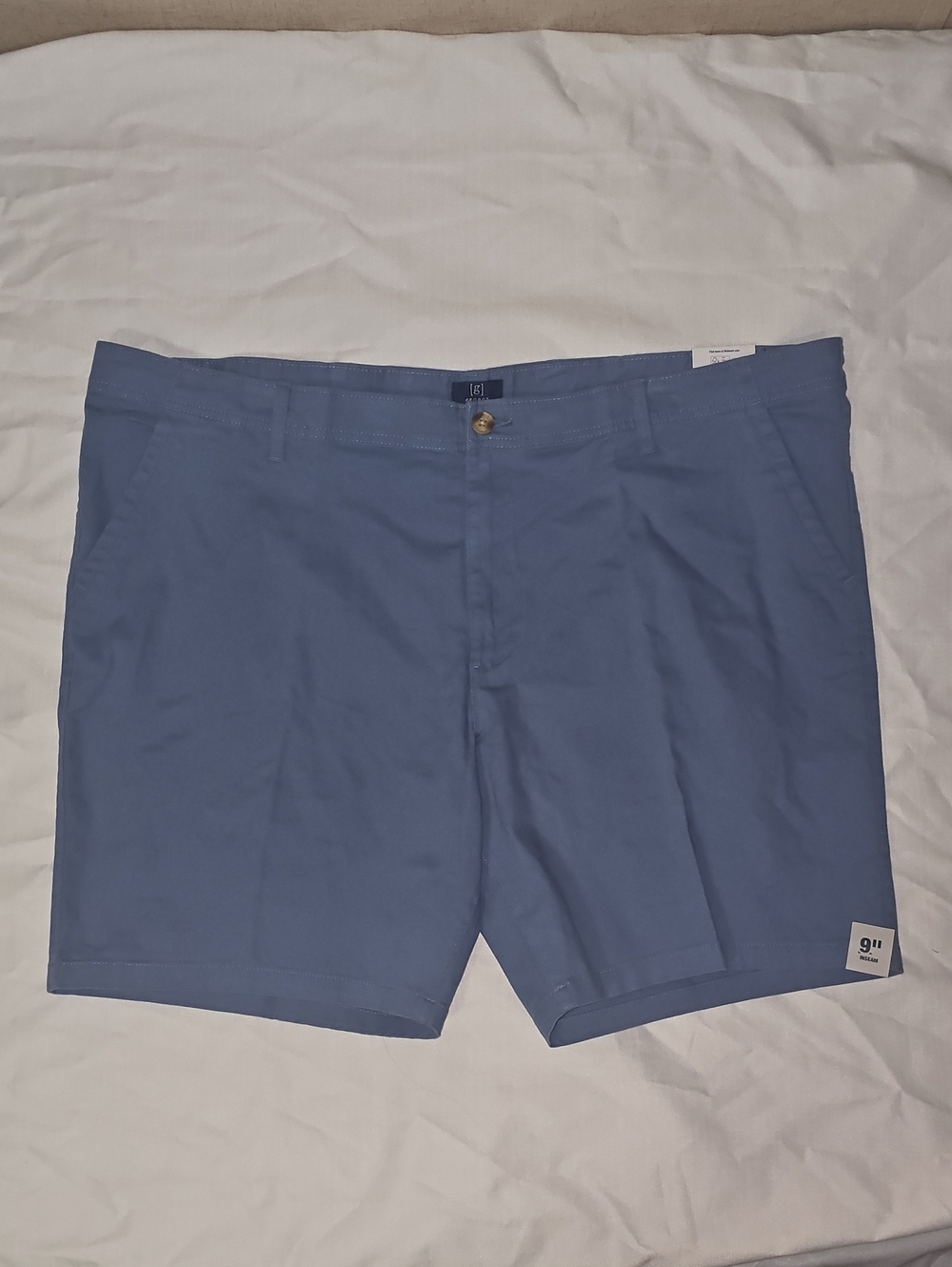 George Big Men's Size 46 Flat Front Shorts, 9" Inseam, Blue New